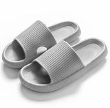 Ultra-Soft Pillow Slides EVA Slippers for Indoor Outdoor Use – Thick Anti-Slip Sole - Grey 40-41