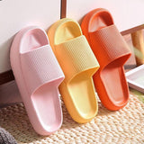 Ultra-Soft Pillow Slides EVA Slippers for Indoor Outdoor Use – Thick Anti-Slip Sole - Grey 44-45