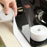 Kitchen Bathroom Sink Sealing Strip Waterproof Tape 3.2M White Easy to Clean White - 38mm*3.2m