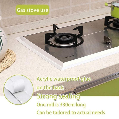Kitchen Bathroom Sink Sealing Strip Waterproof Tape 3.2M White Easy to Clean White - 38mm*3.2m