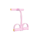 Multi-Function Exercise Tension Rope Foot Pedal Resistance Fitness Pull Bands - Pink