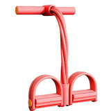 Multi-Function Exercise Tension Rope Foot Pedal Resistance Fitness Pull Bands - Red