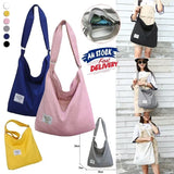 Womens Large Canvas Handbag Ladies Travel Messenger Shoulder Bag Hobo Tote Purse - Pink