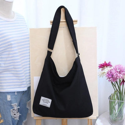 Womens Large Canvas Handbag Ladies Travel Messenger Shoulder Bag Hobo Tote Purse - Pink