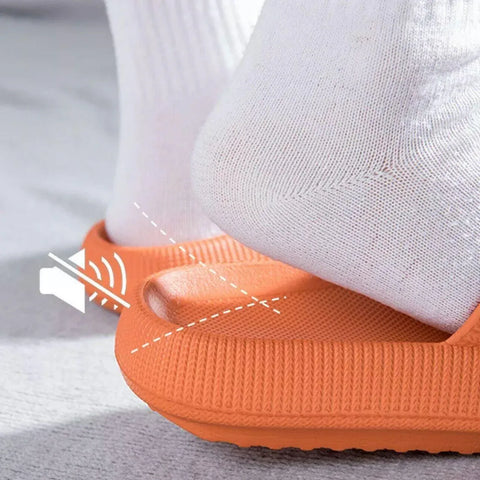 Ultra-Soft Pillow Slides EVA Slippers for Indoor Outdoor Use – Thick Anti-Slip Sole - Yellow 40-41