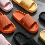 Ultra-Soft Pillow Slides EVA Slippers for Indoor Outdoor Use – Thick Anti-Slip Sole - Yellow 40-41