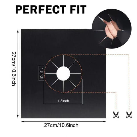 Gas Stove Burner Covers Reusable Hob Protectors Non Stick Liner Pad 4 Pcs - 4 PCS Silver