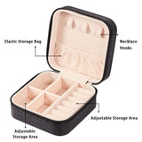 Travel Jewelry Organizer Box Portable Leather Storage Ornaments Ring Earrings - Pink (10x10x5cm)