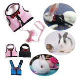 Rabbit Vest Harness Leash Lead Small Animal Pet Mesh Hamster Bunny Traction Rope L - Grey