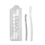 3Pcs Eyebrow Razor Set Facial Trimmer Shaver Blade Hair Remover Beauty Tool - Short+Long Eyebrow Razor+Eyelash Curler-Clear