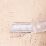 3Pcs Eyebrow Razor Set Facial Trimmer Shaver Blade Hair Remover Beauty Tool - Short+Long Eyebrow Razor+Eyelash Curler-Clear