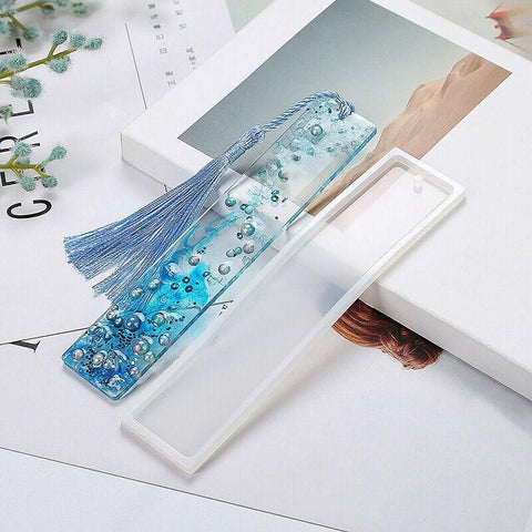 5PCS Silicone Bookmark Mould Rectangle Resin Craft Making Tool for DIY Projects