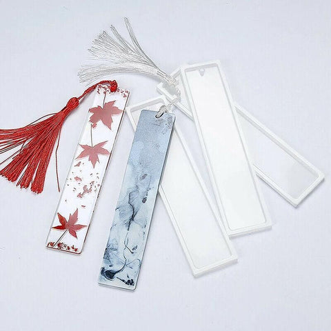 5PCS Silicone Bookmark Mould Rectangle Resin Craft Making Tool for DIY Projects