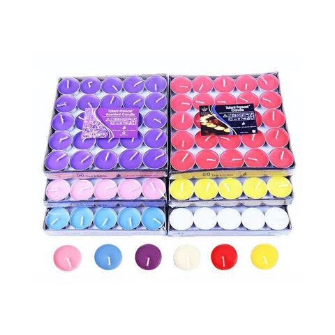 Tealight Candles 10 or 50 Pack Unscented Long Burning for Wedding Party Decor - Red- 4 Hours50PCS