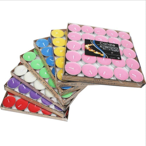Tealight Candles 10 or 50 Pack Unscented Long Burning for Wedding Party Decor - Red- 4 Hours50PCS