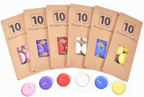 Tealight Candles 10 or 50 Pack Unscented Long Burning for Wedding Party Decor - Red- 4 Hours50PCS