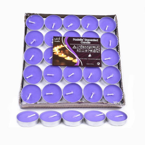 Tealight Candles 10 or 50 Pack Unscented Long Burning for Wedding Party Decor - Red- 4 Hours50PCS