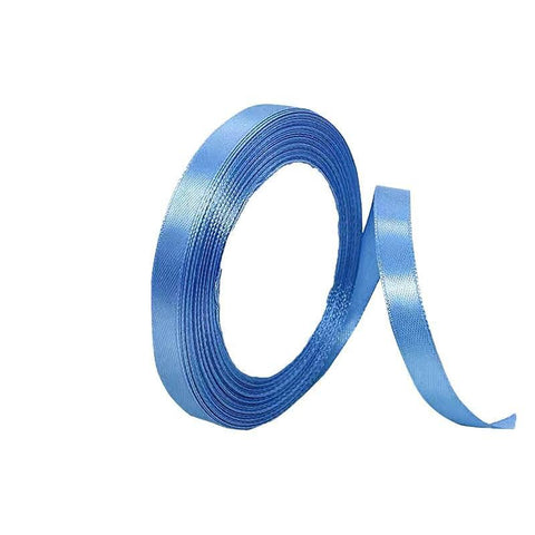 10mm Width Satin Hair Ribbon Wedding Party Decoration Gift Banquet 5m - Lake Blue