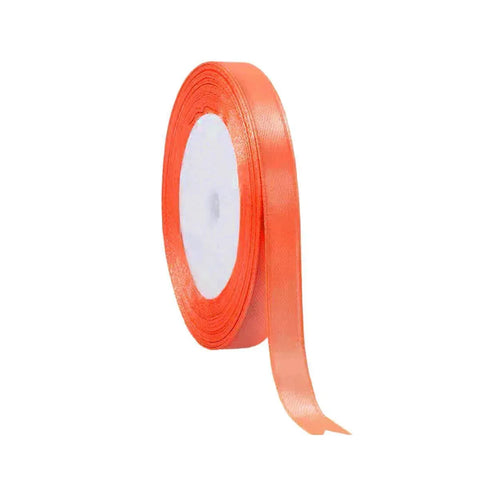 10mm Width Satin Hair Ribbon Wedding Party Decoration Gift Banquet 3m - Red Orange