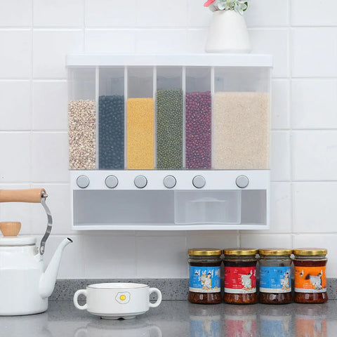 Wall-mounted Automatic Rice Dispenser Sealed Grain Plastic Storage Tank Grain