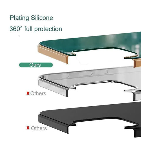 Light Cyan Luxury Shockproof Silicone Ring Case Stand Cover for iPhone 14 13 12 Pro Max - iPhone 12