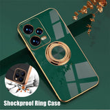 Dark Green Luxury Shockproof Silicone Ring Case Stand Cover for iPhone 14 13 12 Pro Max - iPhone 13 Pro
