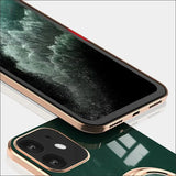 Dark Green Luxury Shockproof Silicone Ring Case Stand Cover for iPhone 14 13 12 Pro Max - iPhone 13 Pro