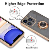 Dark Green Luxury Shockproof Silicone Ring Case Stand Cover for iPhone 14 13 12 Pro Max - iPhone 13 Pro