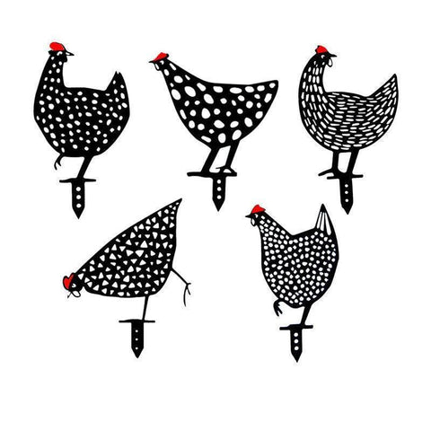 Garden Ornaments Chicken Yard Art Garden Backyard Lawn Decor Gift Easter Deco - C
