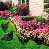 Garden Ornaments Chicken Yard Art Garden Backyard Lawn Decor Gift Easter Deco - C