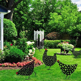 Garden Ornaments Chicken Yard Art Garden Backyard Lawn Decor Gift Easter Deco - C