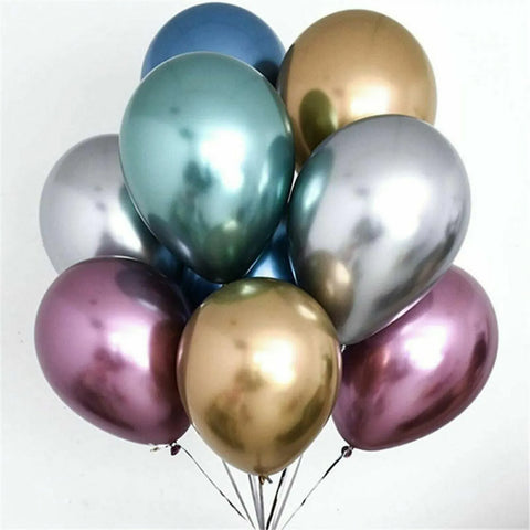 Metallic Latex Balloons 12 Inch Chrome Party Balloons for Birthday Wedding Decoration - Rose Gold 50PCS