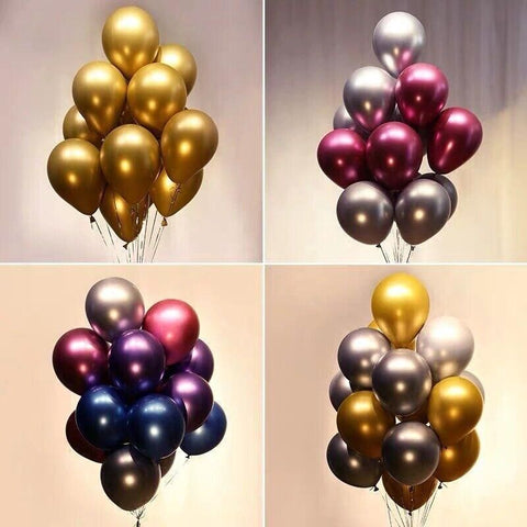 Metallic Latex Balloons 12 Inch Chrome Party Balloons for Birthday Wedding Decoration - Rose Gold 50PCS