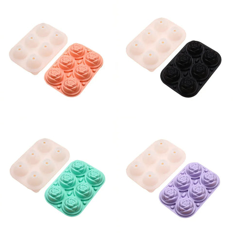 Large Ice Cube Tray Rose Maker Silicone Mold Whiskey Chocolate Jelly Mould DIY - Purple