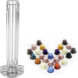 40 Capsules Rotating Coffee Pod Holder Rack for Nespresso Chrome Countertop Stand