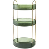 Rotating Cosmetic Organiser Home Storage Shelf Box for Makeup and Beauty Product - Green