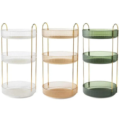 Rotating Cosmetic Organiser Home Storage Shelf Box for Makeup and Beauty Product - Green