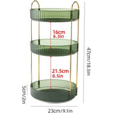Rotating Cosmetic Organiser Home Storage Shelf Box for Makeup and Beauty Product - Green