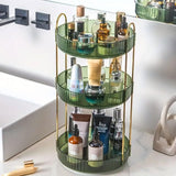 Rotating Cosmetic Organiser Home Storage Shelf Box for Makeup and Beauty Product - Green