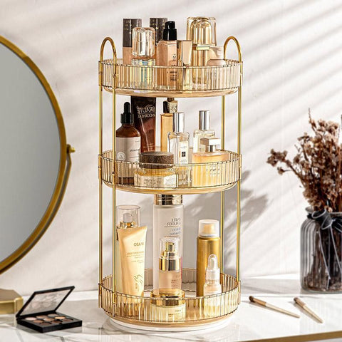 Rotating Cosmetic Organiser Home Storage Shelf Box for Makeup and Beauty Product - Green