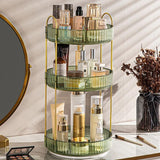Rotating Cosmetic Organiser Home Storage Shelf Box for Makeup and Beauty Product - Green
