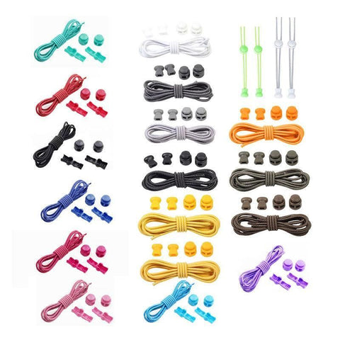 No Tie Elastic Shoelaces with Toggle Locks for Sneakers Running Walking Shoes - Lime Green