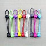 No Tie Elastic Shoelaces with Toggle Locks for Sneakers Running Walking Shoes - Rose Red