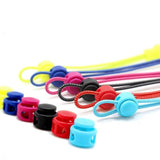 No Tie Elastic Shoelaces with Toggle Locks for Sneakers Running Walking Shoes - Rose Red