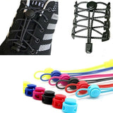 No Tie Elastic Shoelaces with Toggle Locks for Sneakers Running Walking Shoes - Rose Red
