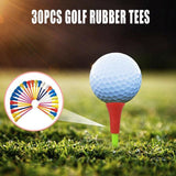 83mm Rubber Golf Tees 30PCS - Colourful Durable Plastic Tees with Soft Cushion Top