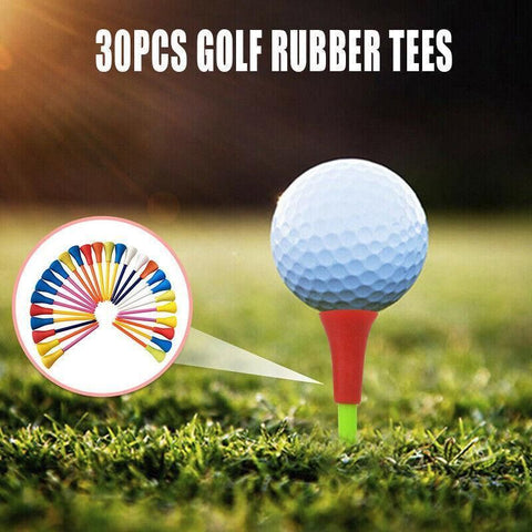 83mm Rubber Golf Tees 30PCS - Colourful Durable Plastic Tees with Soft Cushion Top