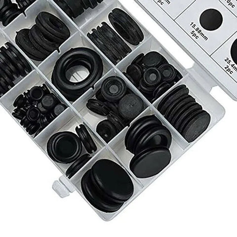 125Pcs Rubber Grommet Set-Assorted Fastener Kit 18 Popular Sizes