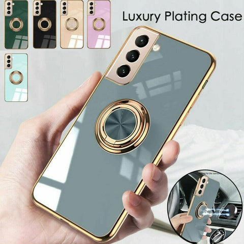 Dark Green Shockproof Ring Holder Case Cover for Samsung S22 Ultra S22 Plus Note 20 - Samsung Galaxy S22Ultra