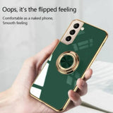 Dark Green Shockproof Ring Holder Case Cover for Samsung S22 Ultra S22 Plus Note 20 - Samsung Galaxy S22Ultra